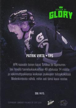 2017-18 Cardset Finland - Season of Glory #SOG14 Patrik Virta Back