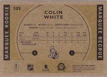 2017-18 O-Pee-Chee - Retro #505 Colin White Back