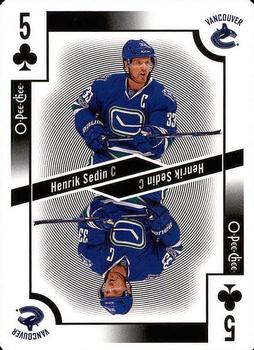 2017-18 O-Pee-Chee - Playing Cards #5♣ Henrik Sedin Front