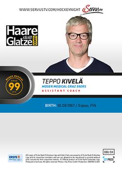2015-16 Playercards Premium (EBEL) #EBEL-134 Teppo Kivelä Back