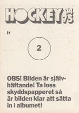 1974-75 Williams Hockey (Swedish) #2 Gennadij Tsigannkov Back