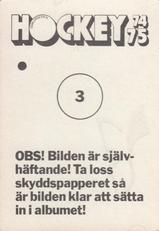 1974-75 Williams Hockey (Swedish) #3 Valerij Vasiljev Back