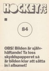 1974-75 Williams Hockey (Swedish) #84 Alexander Kulikov Back