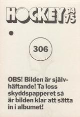 1974-75 Williams Hockey (Swedish) #306 Hockeyskolan - Anfallsspel Back