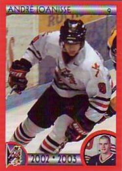2002-03 Cartes, Timbres et Monnaies Sainte-Foy Drummondville Voltigeurs (QMJHL) #4 Andre Joaniss Front