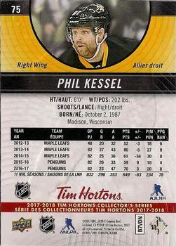 2017-18 Upper Deck Tim Hortons #75 Phil Kessel Back