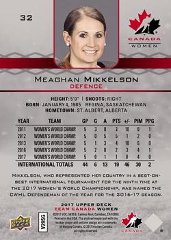 2017 Upper Deck Team Canada Juniors #32 Meaghan Mikkelson Back