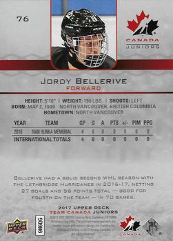 2017 Upper Deck Team Canada Juniors #76 Jordy Bellerive Back