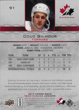 2017 Upper Deck Team Canada Juniors #91 Doug Gilmour Back