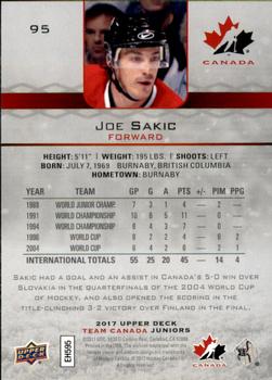 2017 Upper Deck Team Canada Juniors #95 Joe Sakic Back