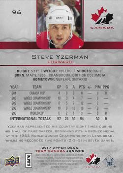 2017 Upper Deck Team Canada Juniors #96 Steve Yzerman Back