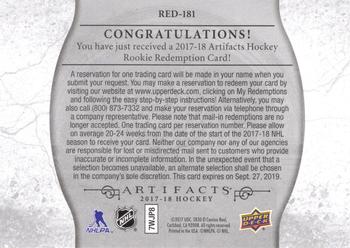 2017-18 Upper Deck Artifacts - Rookie Redemptions #RED-181 Anaheim Ducks Back