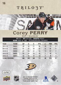2017-18 Upper Deck Trilogy #16 Corey Perry Back