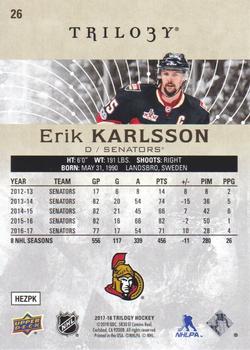 2017-18 Upper Deck Trilogy #26 Erik Karlsson Back