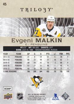 2017-18 Upper Deck Trilogy #45 Evgeni Malkin Back