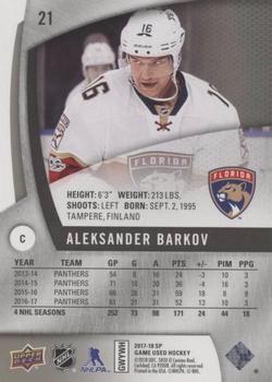 2017-18 SP Game Used #21 Aleksander Barkov Back