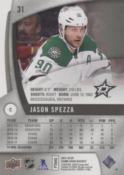 2017-18 SP Game Used #31 Jason Spezza Back