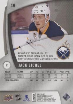 2017-18 SP Game Used #49 Jack Eichel Back