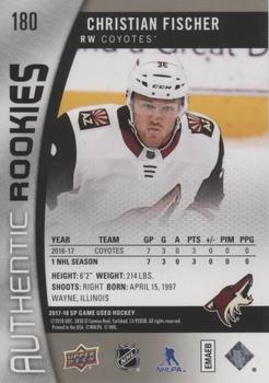 2017-18 SP Game Used #180 Christian Fischer Back