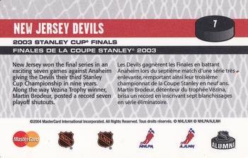 2004-05 Mastercard Priceless Moments #7 New Jersey Devils Back