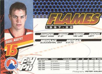 1997-98 Saint John Flames (AHL) #NNO Burke Murphy Back