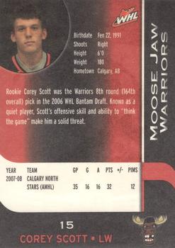 2008-09 Sobeys Moose Jaw Warriors (WHL) #19 Corey Scott Back