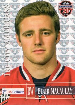 2007-08 Grandstand US Celluar Tri-City Americans (WHL) #7 Blair Macaulay Front