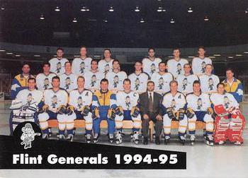 1994-95 Flint Generals (CoHL) #NNO Checklist Front