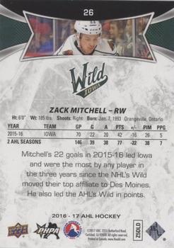 2016-17 Upper Deck AHL - Green #26 Zack Mitchell Back