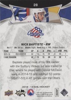 2016-17 Upper Deck AHL - Green #28 Nick Baptiste Back