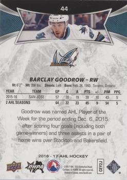 2016-17 Upper Deck AHL - Green #44 Barclay Goodrow Back