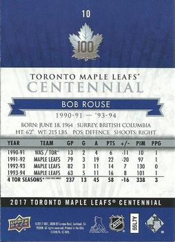 2017 Upper Deck Toronto Maple Leafs Centennial #10 Bob Rouse Back