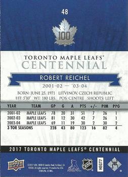 2017 Upper Deck Toronto Maple Leafs Centennial #48 Robert Reichel Back