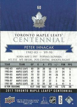 2017 Upper Deck Toronto Maple Leafs Centennial #60 Peter Ihnacak Back