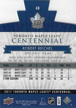 2017 Upper Deck Toronto Maple Leafs Centennial - Blue Die Cut #48 Robert Reichel Back