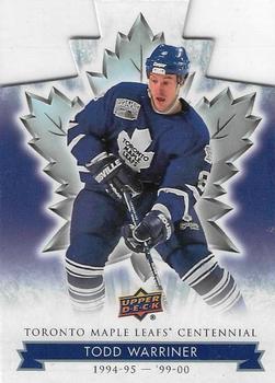 2017 Upper Deck Toronto Maple Leafs Centennial - Blue Die Cut #77 Todd Warriner Front