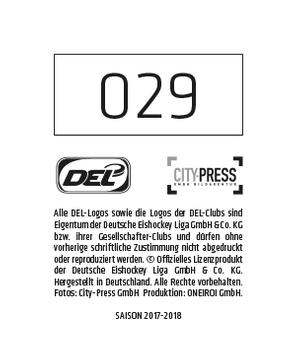 2017-18 Playercards Stickers (DEL) #29 Logo Eisbaren Berlin Back
