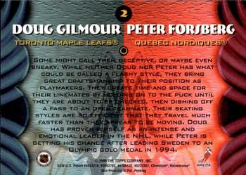 1994-95 Finest - Bowman's Best Refractors Duals #2 Doug Gilmour / Peter Forsberg Back