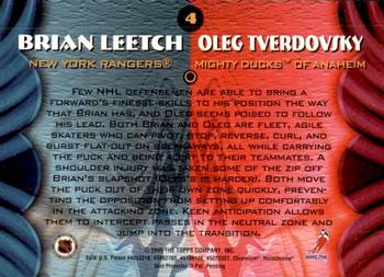 1994-95 Finest - Bowman's Best Refractors Duals #4 Brian Leetch / Oleg Tverdovsky Back