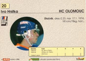 1994-95 APS Extraliga (Czech) #20 Ivo Hrstka Back