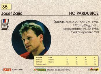 1994-95 APS Extraliga (Czech) #35 Josef Zajic Back