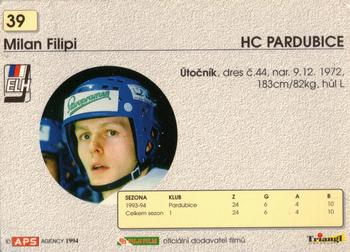 1994-95 APS Extraliga (Czech) #39 Milan Filipi Back