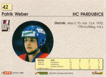 1994-95 APS Extraliga (Czech) #42 Patrik Weber Back