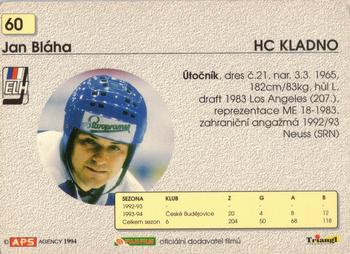 1994-95 APS Extraliga (Czech) #60 Jan Blaha Back