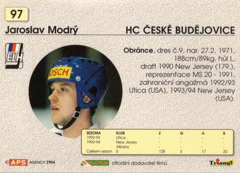 1994-95 APS Extraliga (Czech) #97 Jaroslav Modry Back