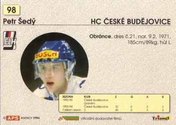 1994-95 APS Extraliga (Czech) #98 Petr Sedy Back