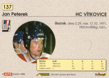 1994-95 APS Extraliga (Czech) #137 Jan Peterek Back