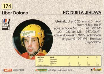 1994-95 APS Extraliga (Czech) #174 Libor Dolana Back