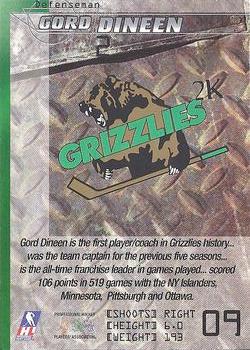 1999-00 Dave Strong's Volkswagen Utah Grizzlies (IHL) #09 Gord Dineen Back