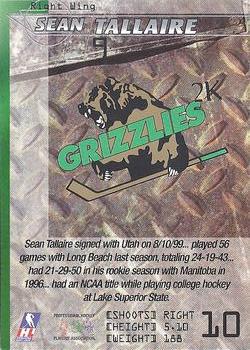 1999-00 Dave Strong's Volkswagen Utah Grizzlies (IHL) #10 Sean Tallaire Back